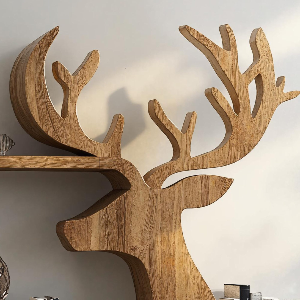 Decorative Wooden Deer Shelf, solid wood, built to order