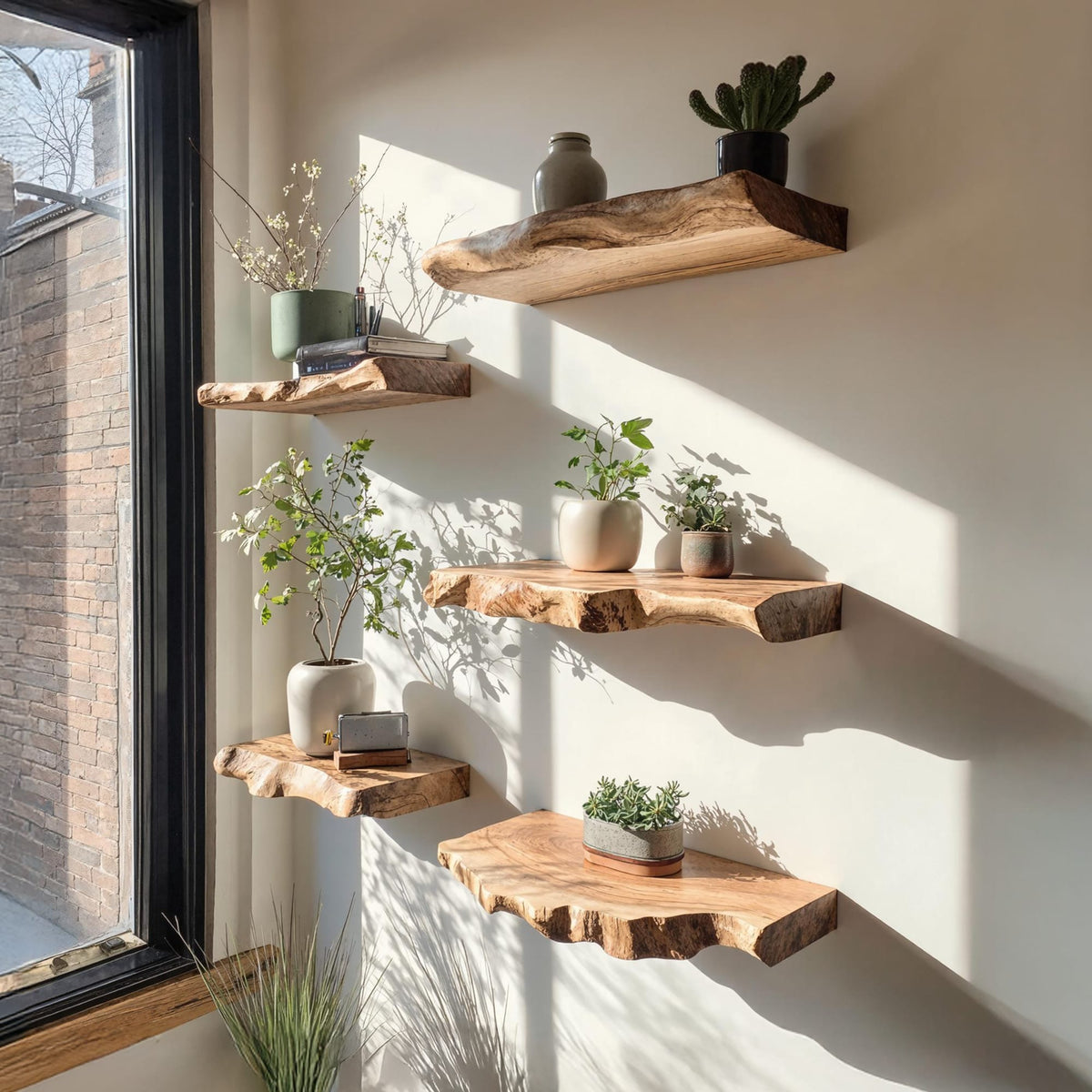 Live Edge Duty Solid Floating Shelf