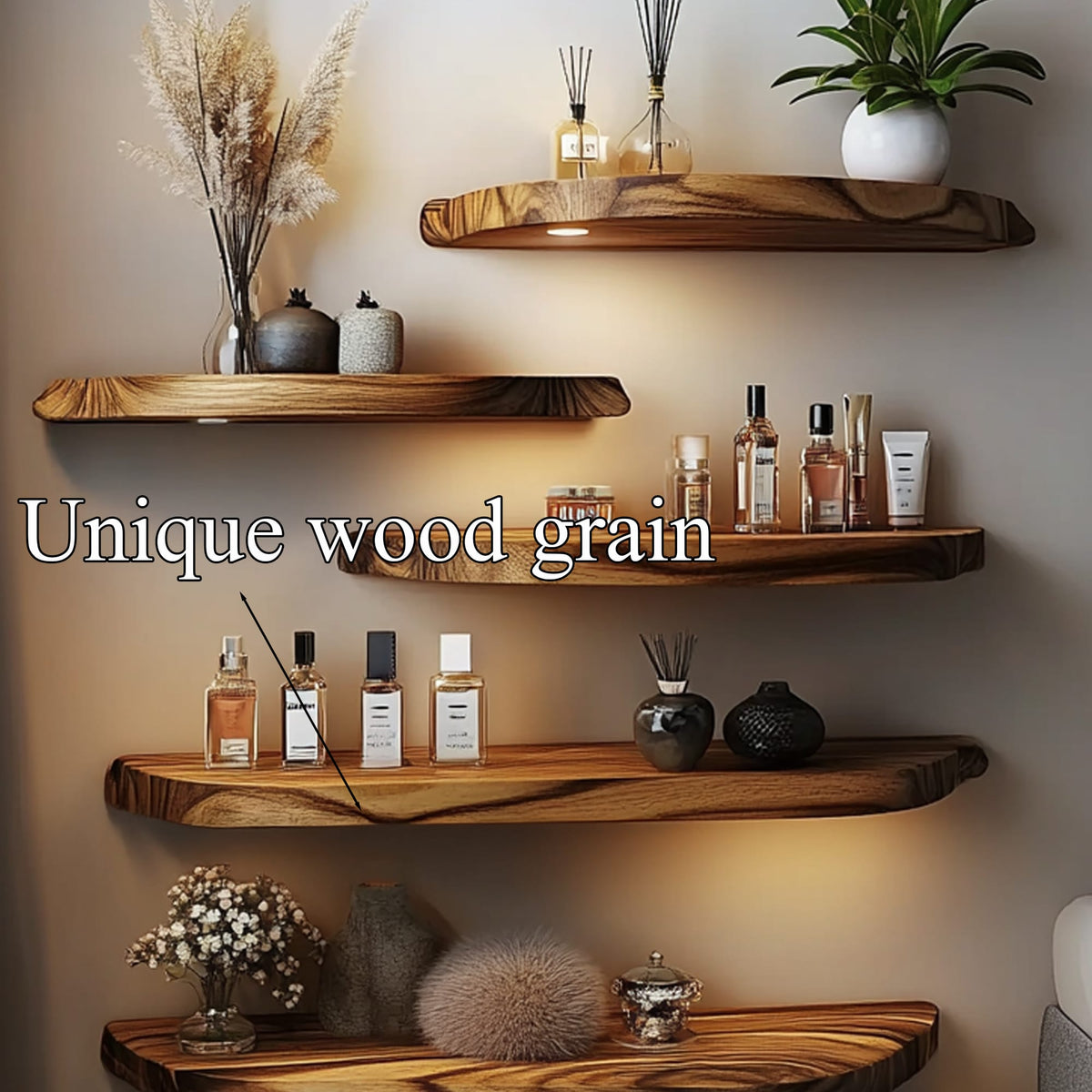 Floating Wall Shelves Custom Solid Decor Living Room Gift Sets, solid wood, built to order