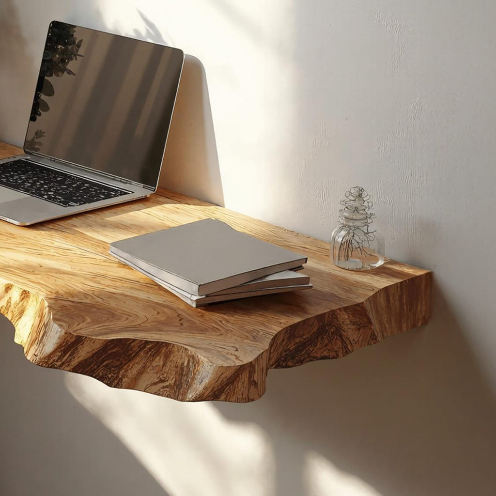 Farmhouse Floating Desk, solid wood, built to order