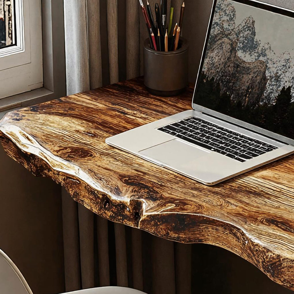 Farmhouse Floating Desk, solid wood, built to order
