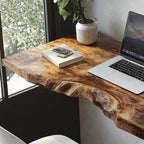 Mid Century Solid Floating Desk, solid wood, built to order