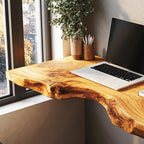 Mid Century Solid Floating Desk, solid wood, built to order