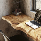Mid Century Solid Floating Desk, solid wood, built to order