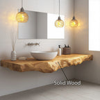 Farmhouse Floating Live Edge Vanity, solid wood, built to order