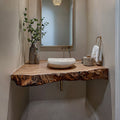 Mid Century Solid Vanity Bathroom Remodel, solid wood, built to order