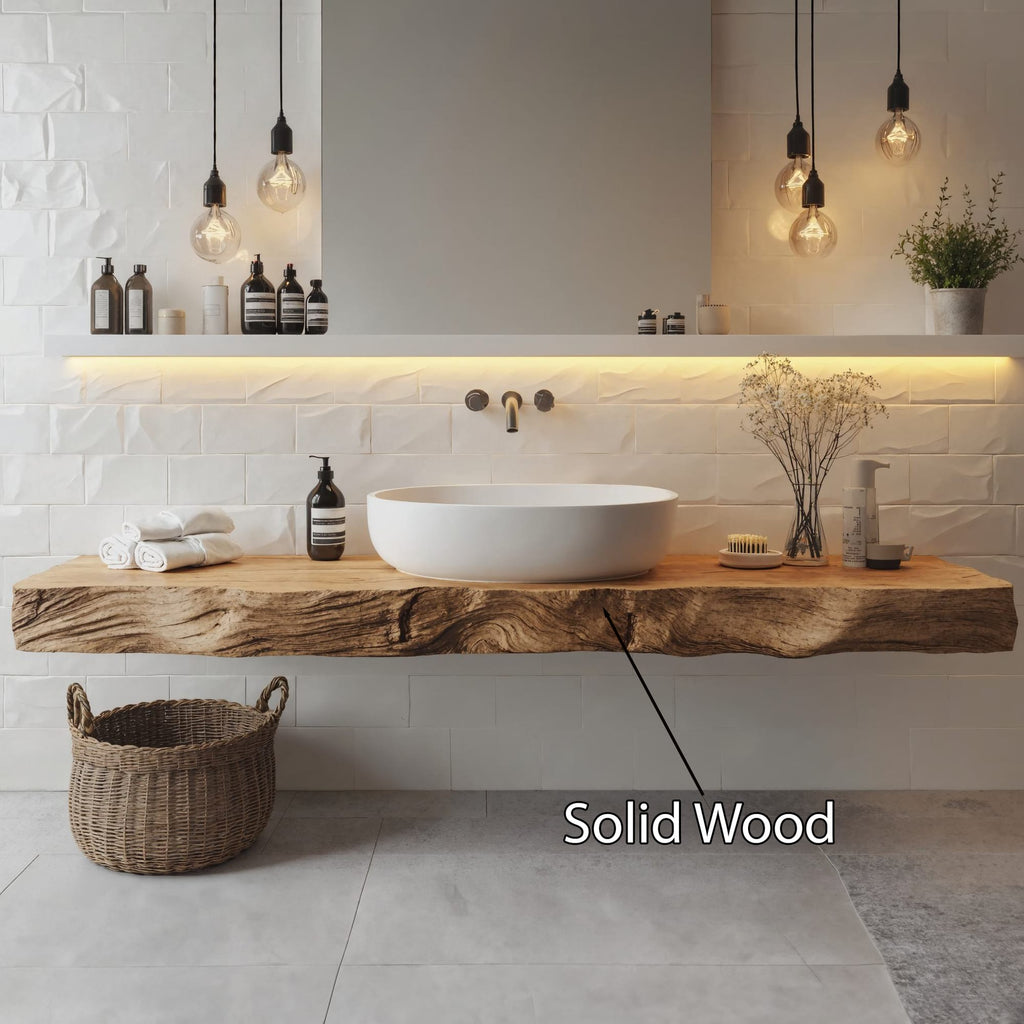 Handcrafted Live Edge Bathroom Vanity for Design, solid wood, built to order