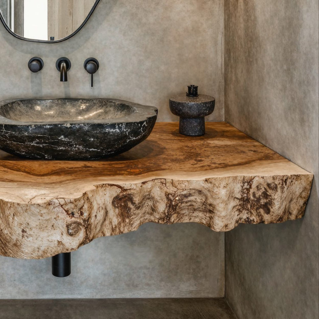 Farmhouse Style Floating Vanity Shelf, solid wood, built to order