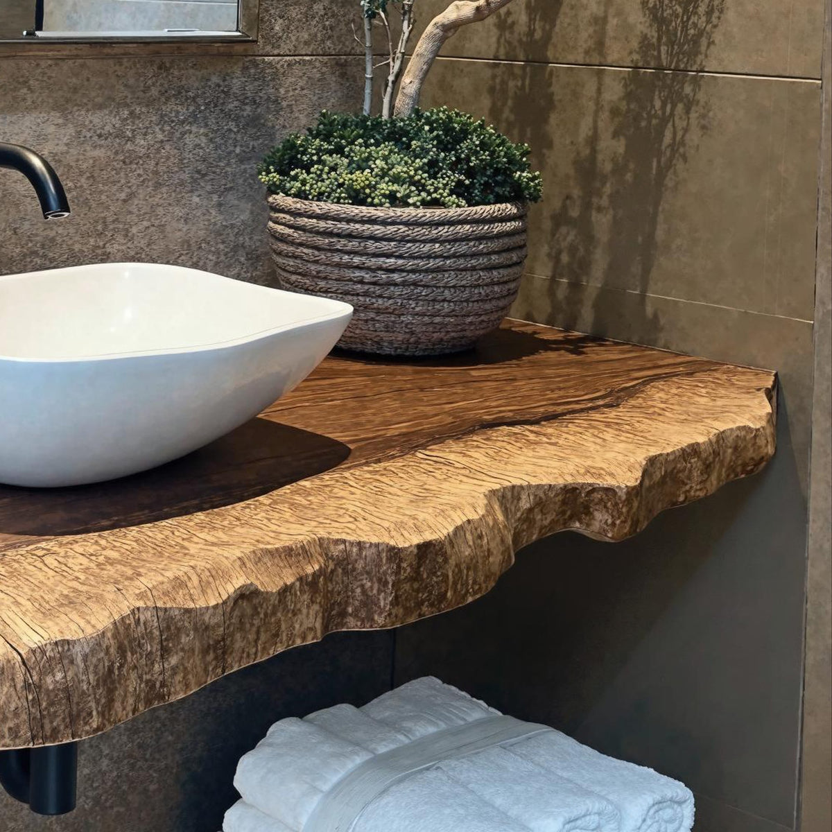Floating Vanity Shelf, solid wood, built to order