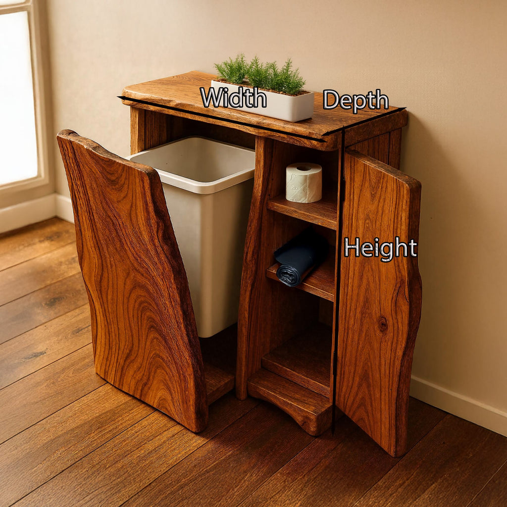 Handcrafted Tilt Out Trash Bin Cabinet, solid wood, built to order