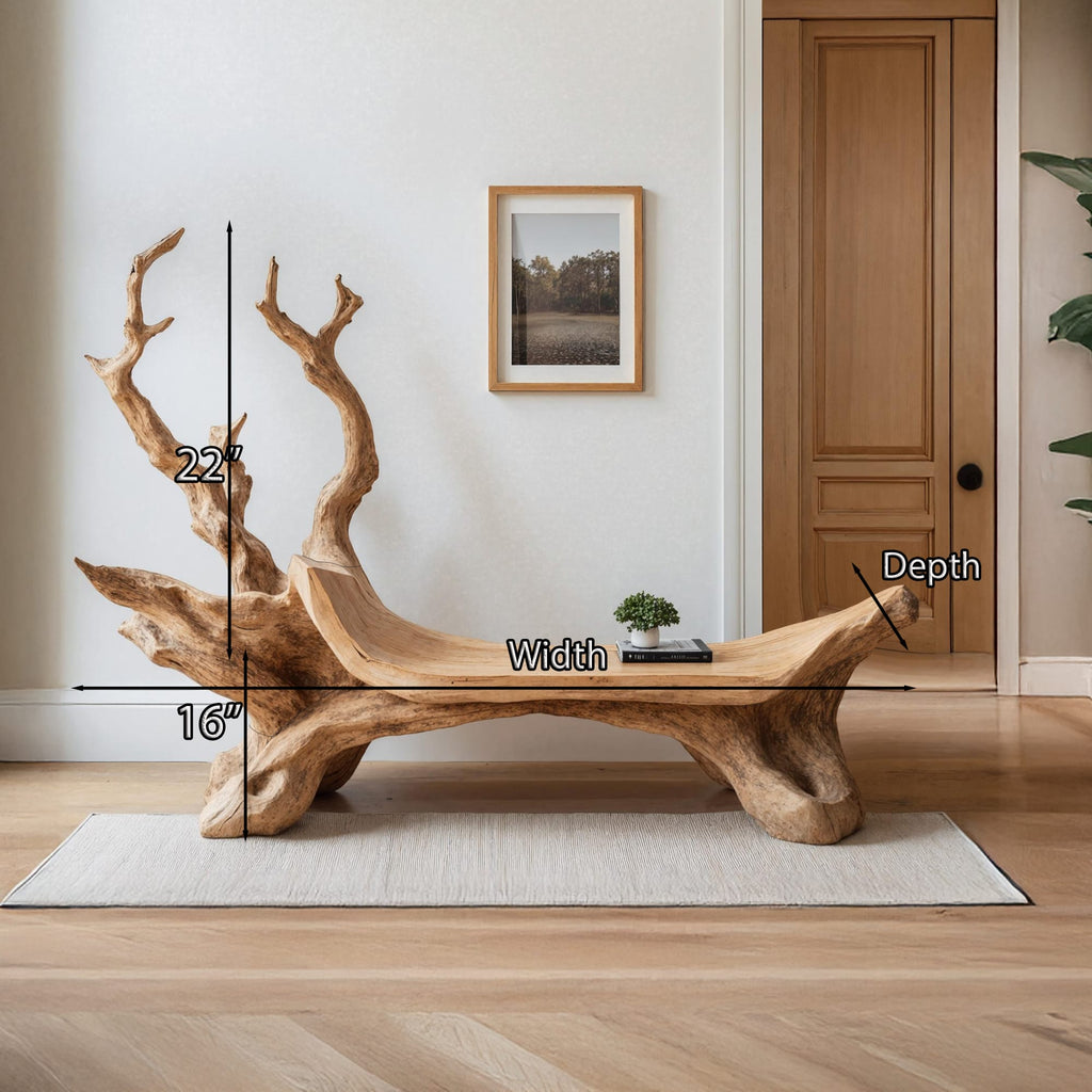 Mid Century Wooden Bench, solid wood, built to order