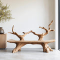 Mid Century Live Edge Bench, solid wood, built to order