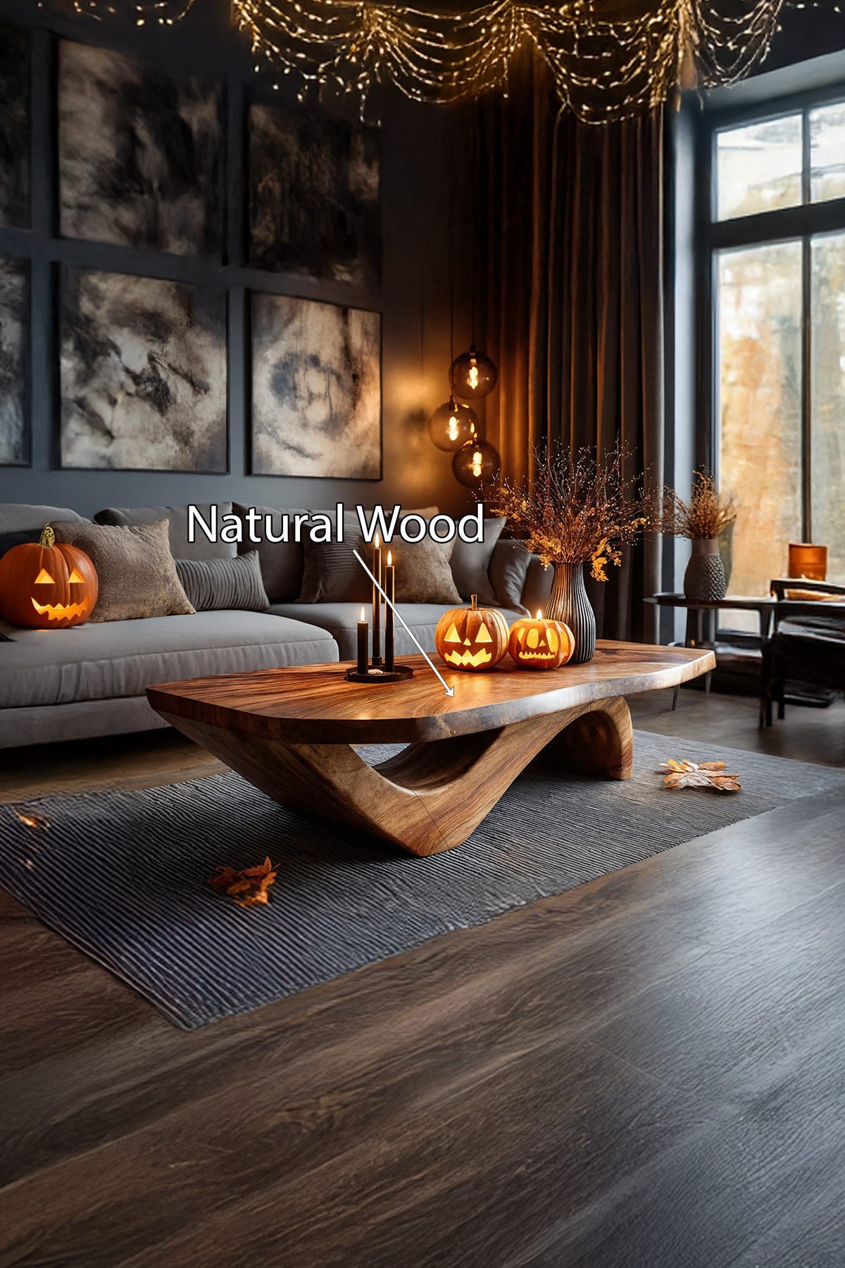 Mid Century Solid Coffee Table Livingroom Decor Trick Or Treat, solid wood, built to order