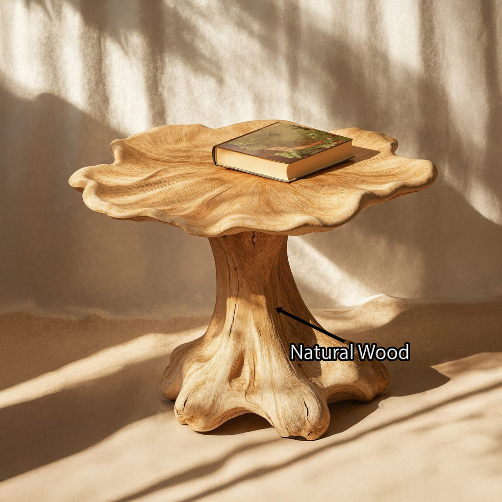 Minimalist Mushroom End Table, solid wood, built to order