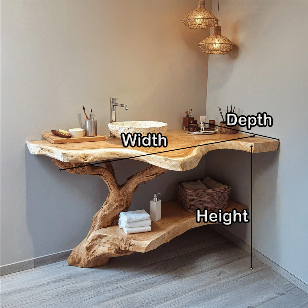 Mid Century Modern Bathroom Vanity, solid wood, built to order