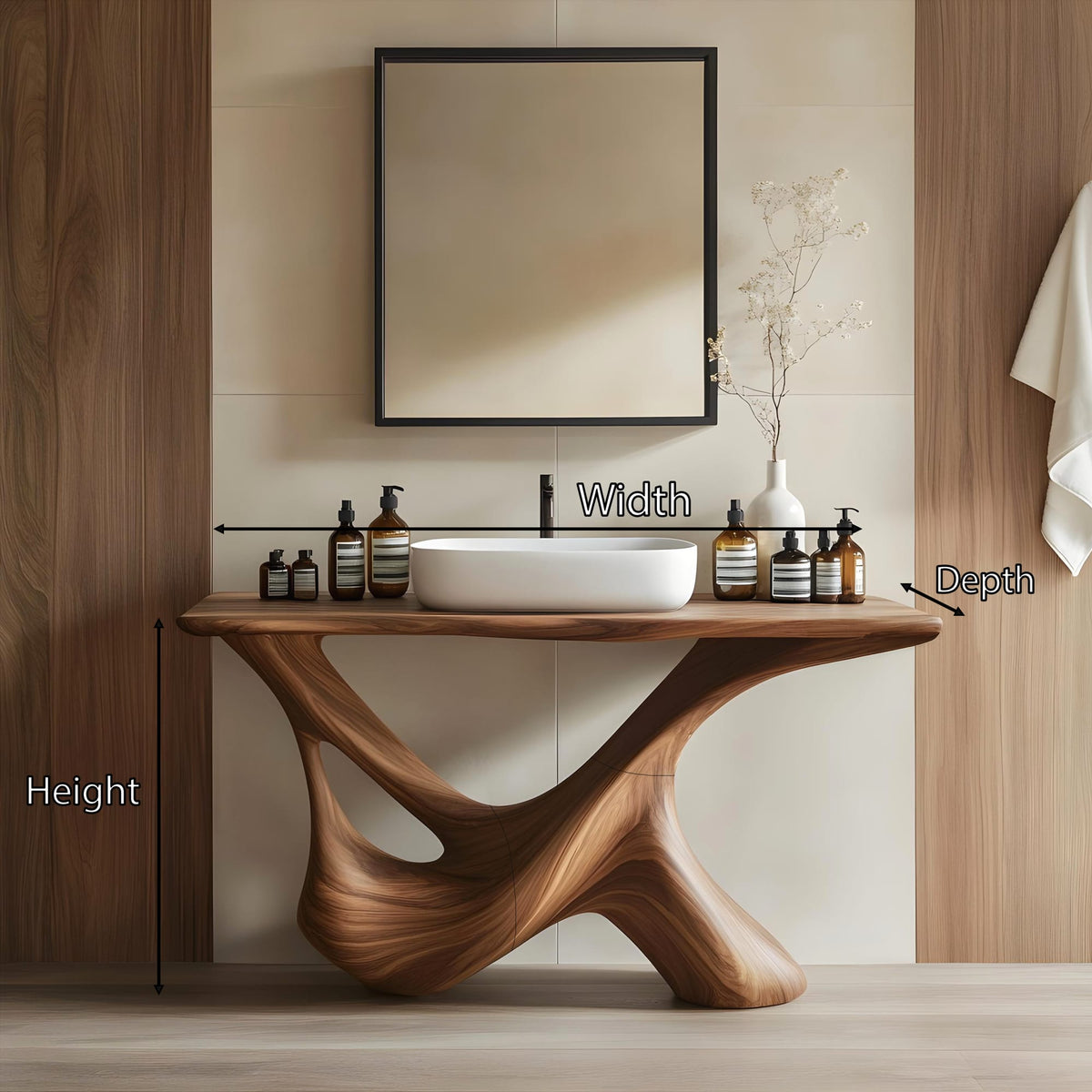 Rustic Bathroom Vanity for Furniture Setup, solid wood, built to order