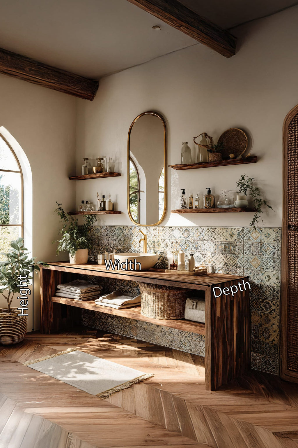 Live Edge Bathroom Storage Cabinet, solid wood, built to order