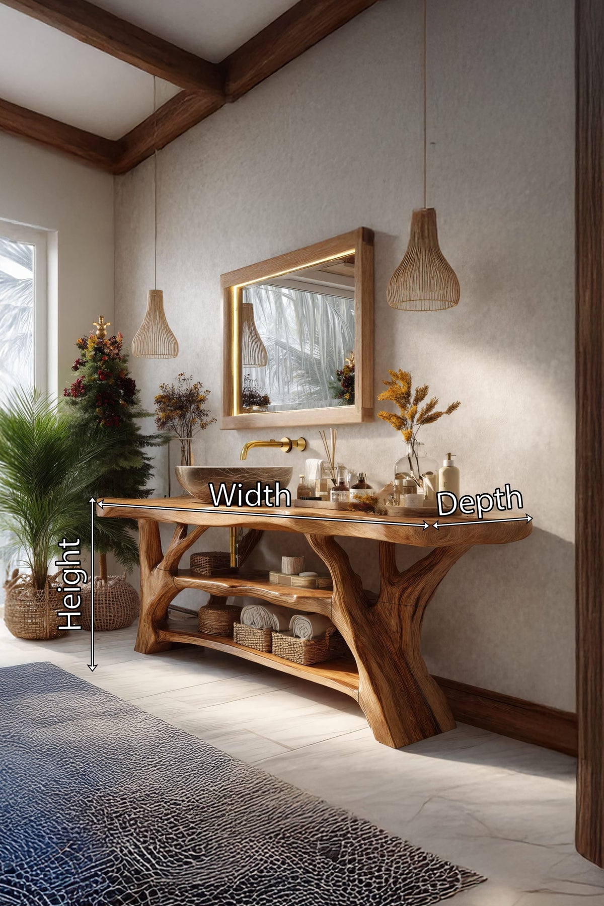 Farmhouse Bathroom Vanity, solid wood, built to order
