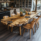 Farmhouse Curved Edge Dining Table for Family Dinners, solid wood, built to order