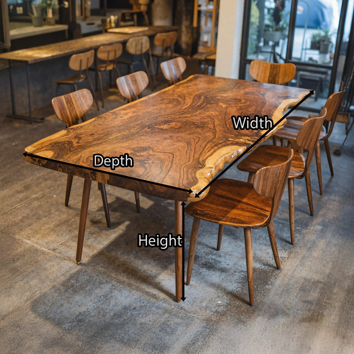 Contemporary Large Dining Table, solid wood, built to order