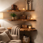 Custome Floating Shelf Corner Book, solid wood, built to order