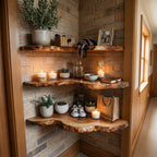 Custome Floating Shelf Corner Book, solid wood, built to order