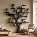 Corner Branch Shelf Wood Bookcase Wall Mounted, solid wood, built to order