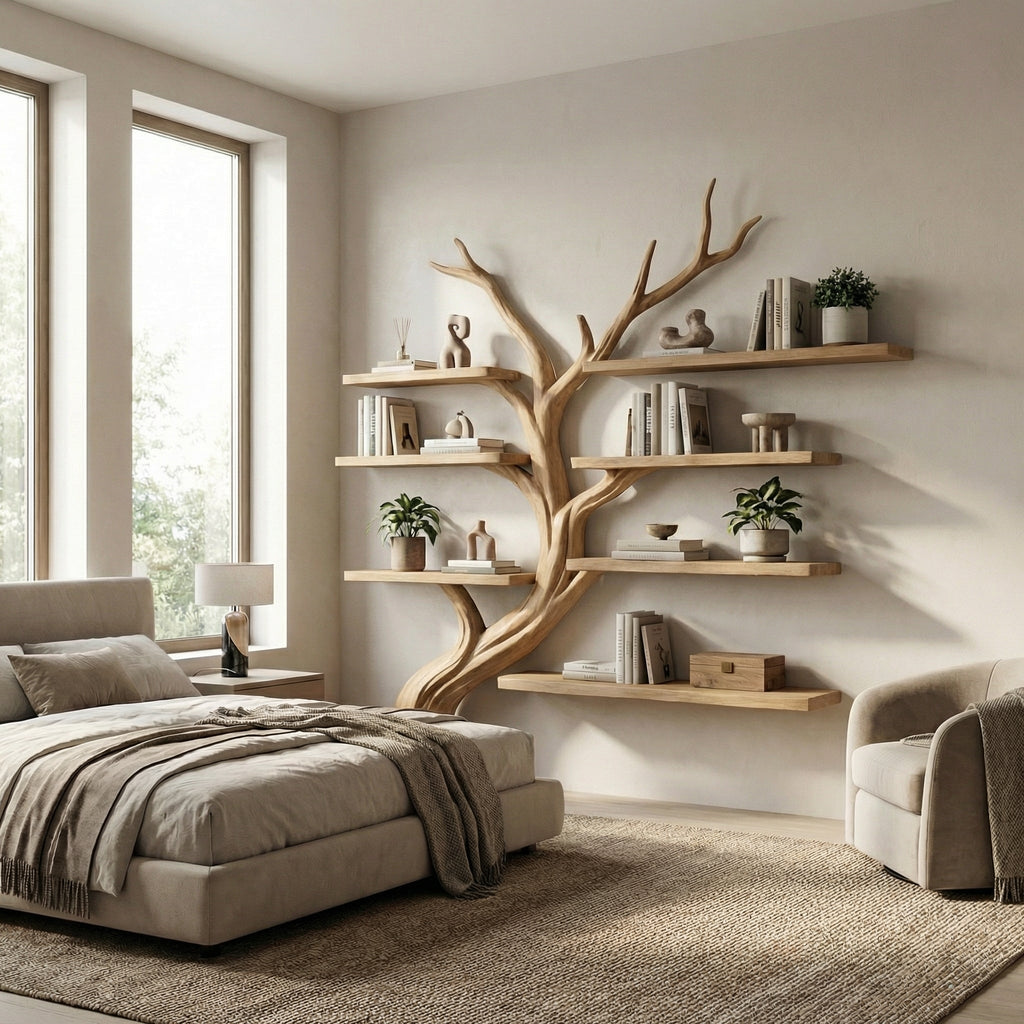 Driftwood Branch Shelf Floating Shelf Wall Mouted, solid wood, built to order