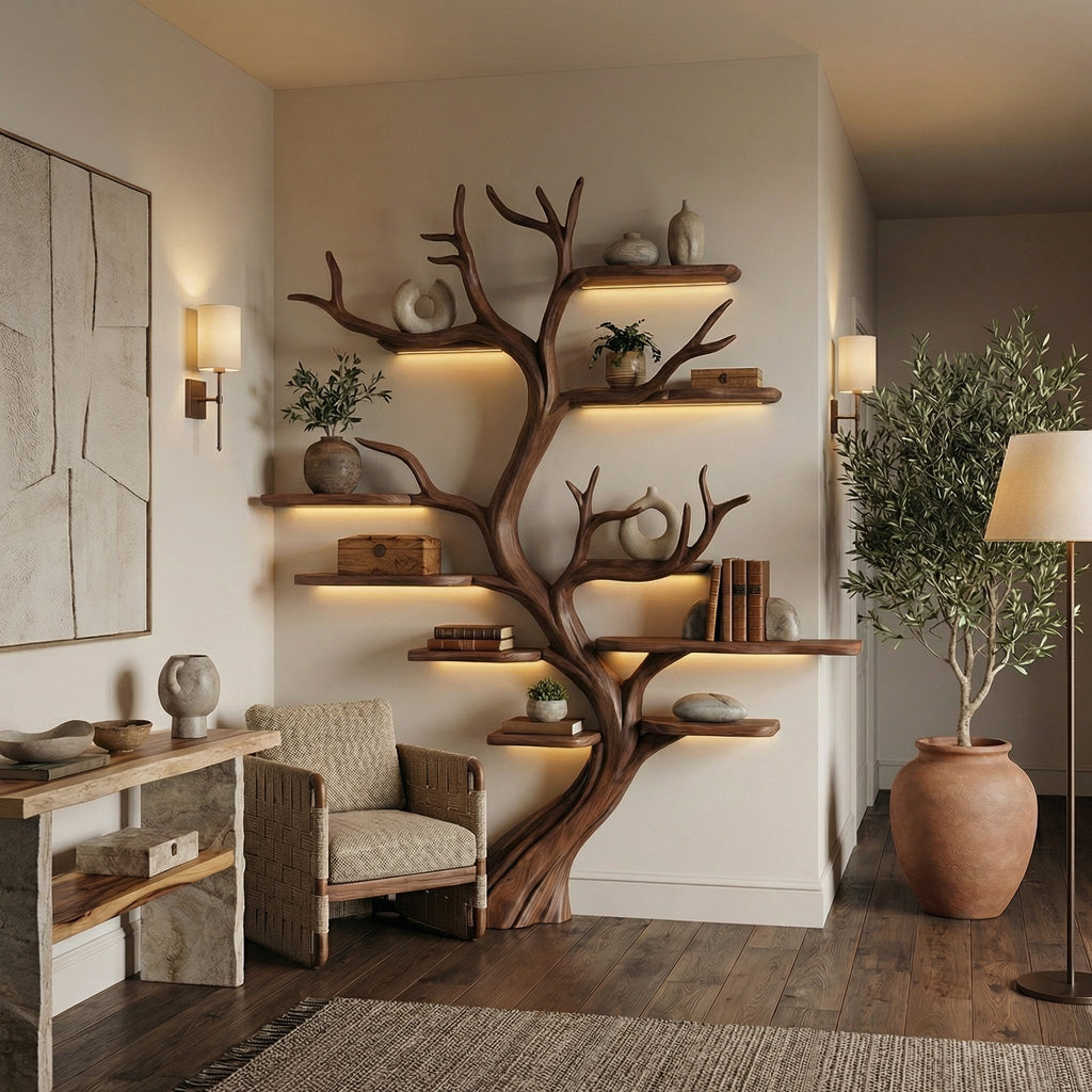 Tree Branch Shelf Driftwood Solid Art Gift, solid wood, built to order