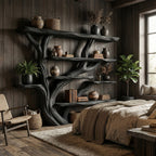 Rustic Book Tree Shelf Bookshelf, solid wood, built to order