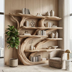 Rustic Book Tree Shelf Bookshelf, solid wood, built to order