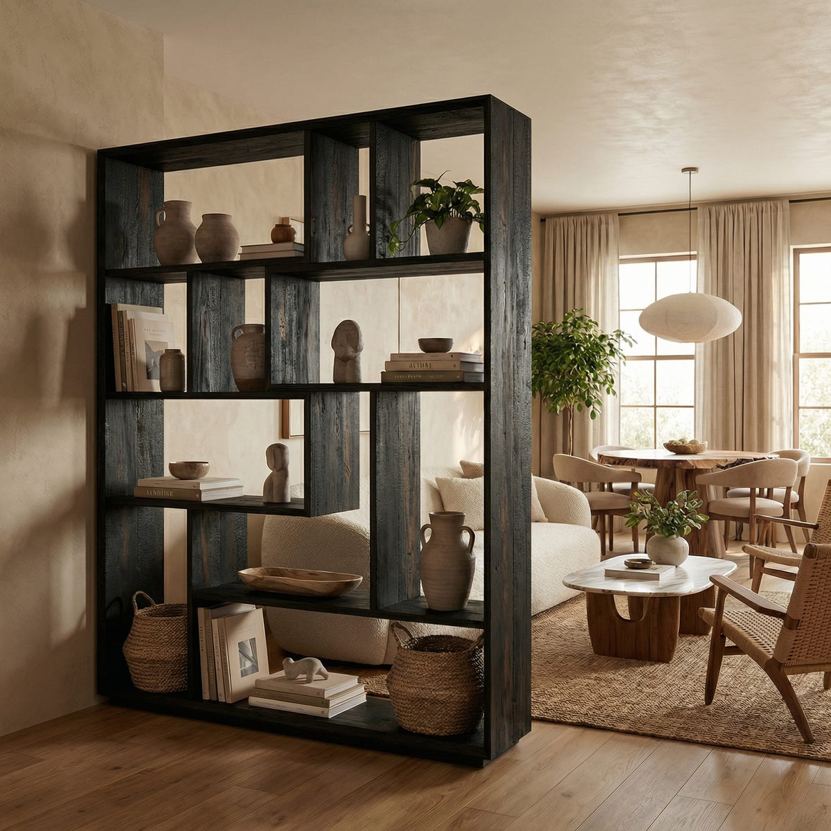 Mid Century Modern Divider Bookshelf