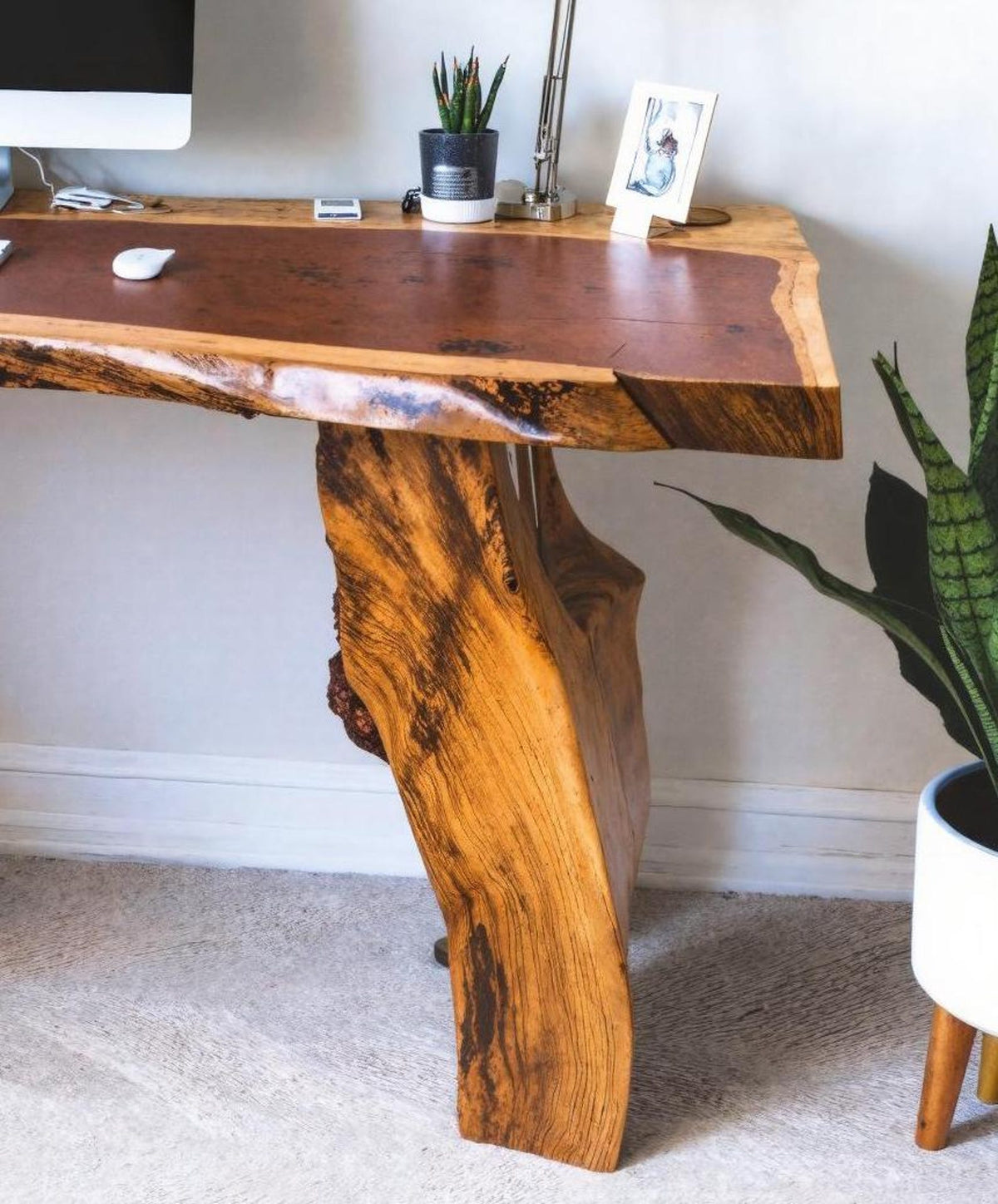 Live Edge Industrial Desk and Office Desk, solid wood, built to order