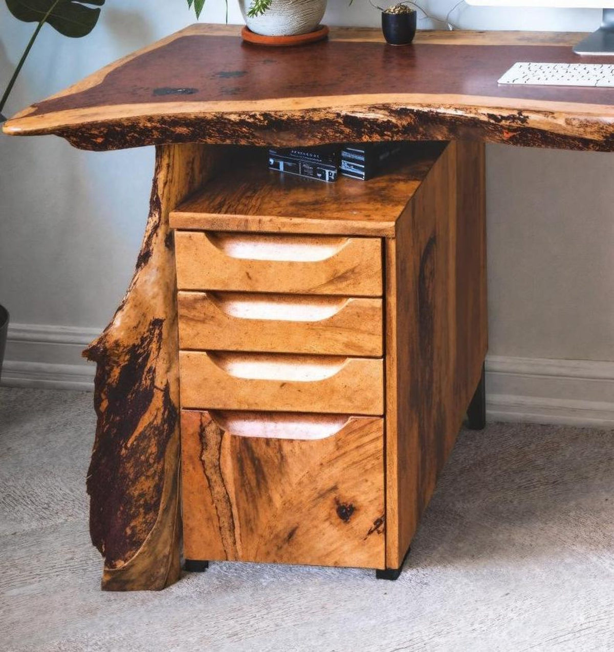 Live Edge Industrial Desk and Office Desk, solid wood, built to order