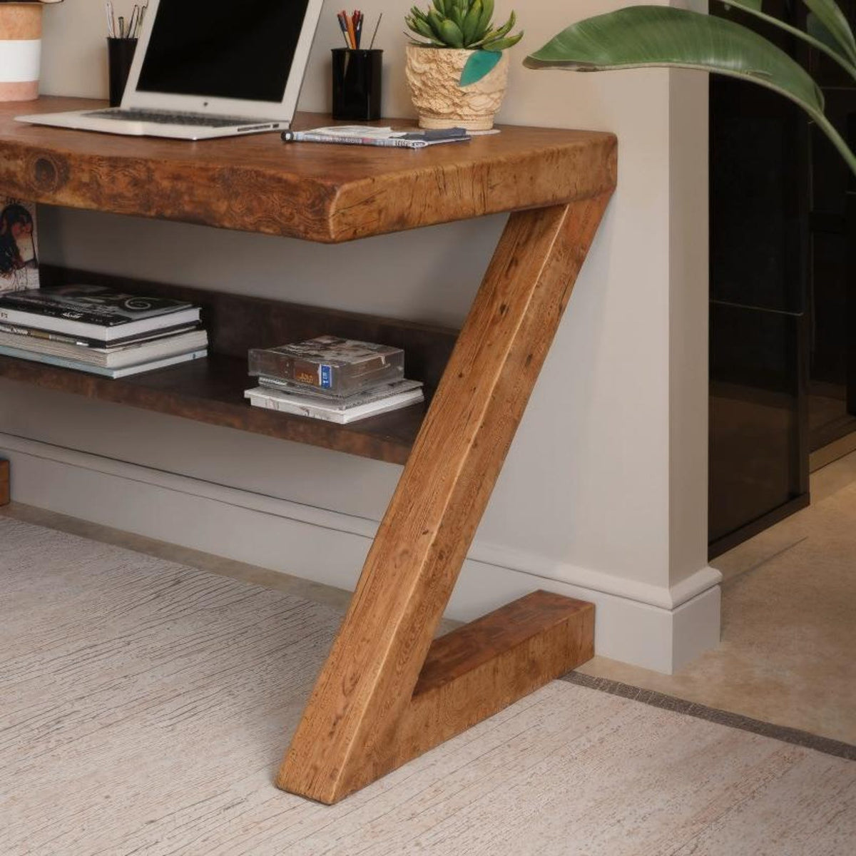 Minimalist Z Shape Desk Work Desk, solid wood, built to order