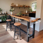 Modern Live Edge Bar Table, solid wood, built to order