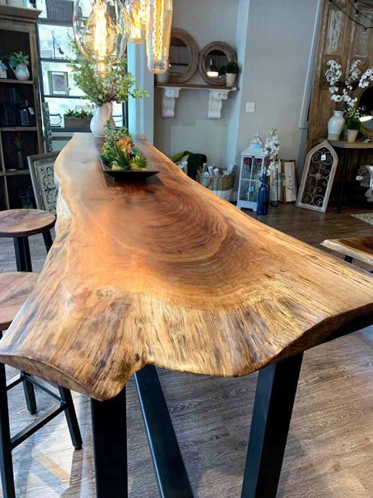 Modern Live Edge Bar Table, solid wood, built to order
