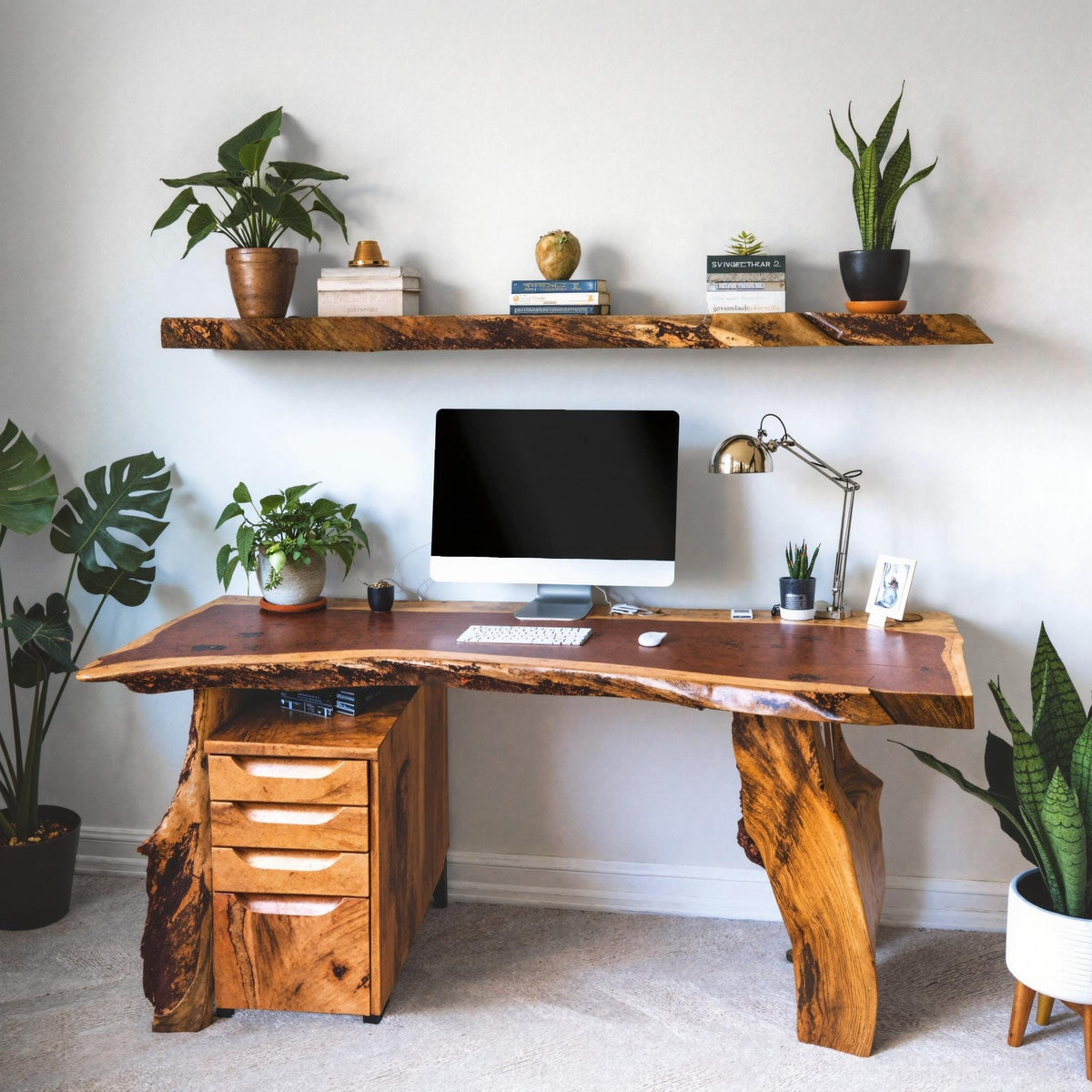 Live Edge Industrial Desk and Office Desk, solid wood, built to order