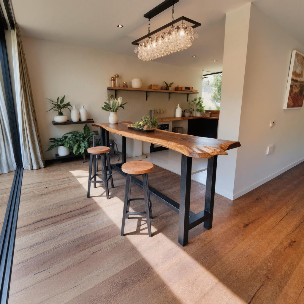 Modern Live Edge Bar Table, solid wood, built to order