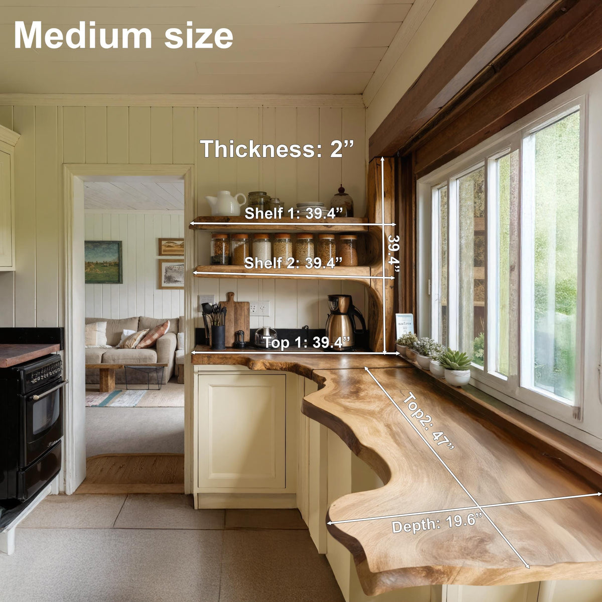 Live Edge Pantry Floating Shelf