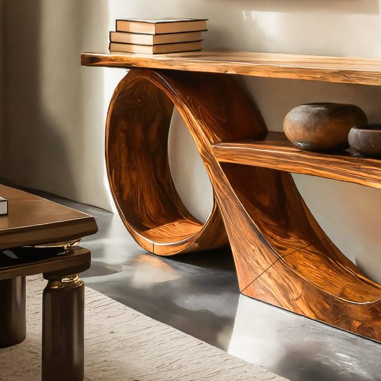TV Console for Entertainment Display, solid wood, built to order