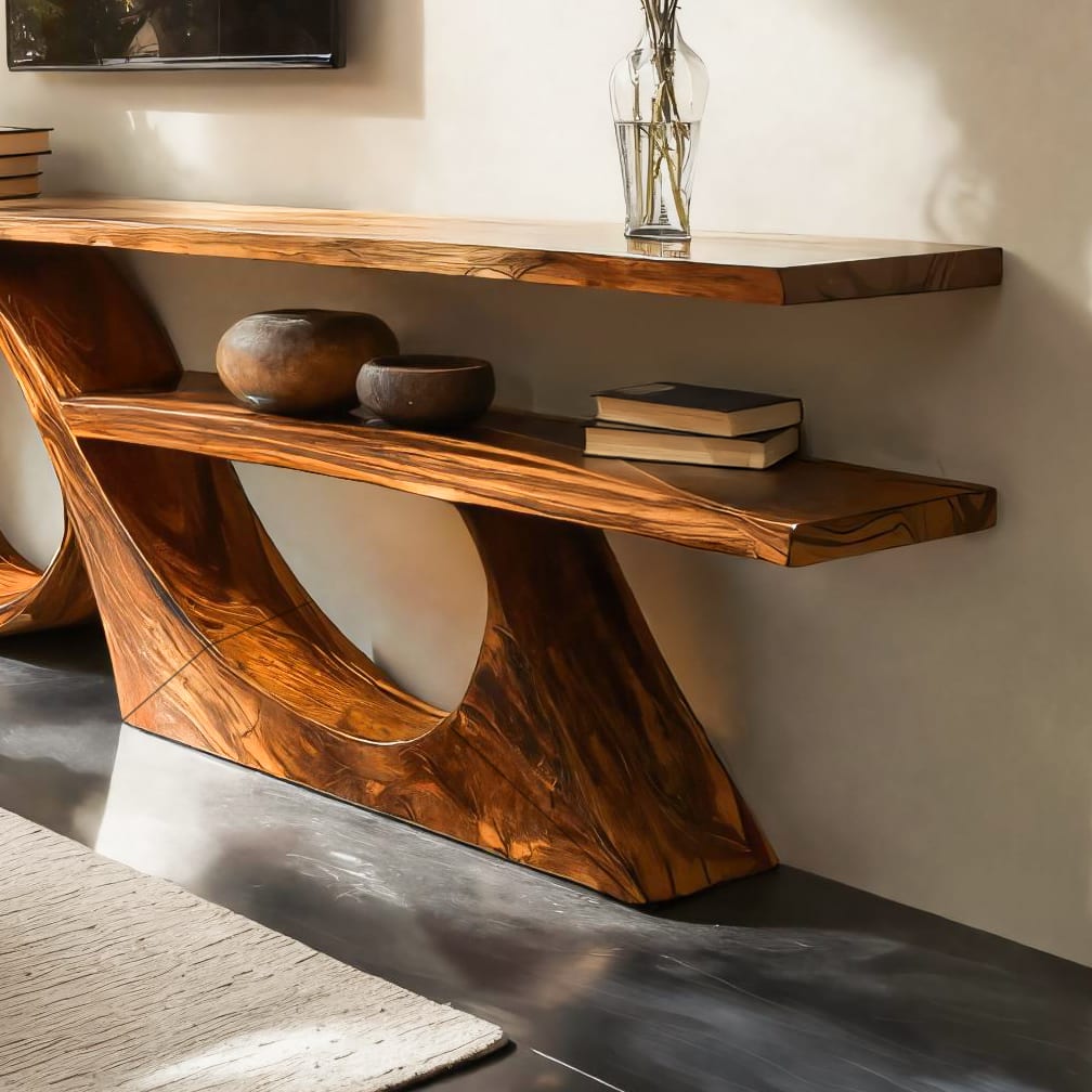 TV Console for Entertainment Display, solid wood, built to order