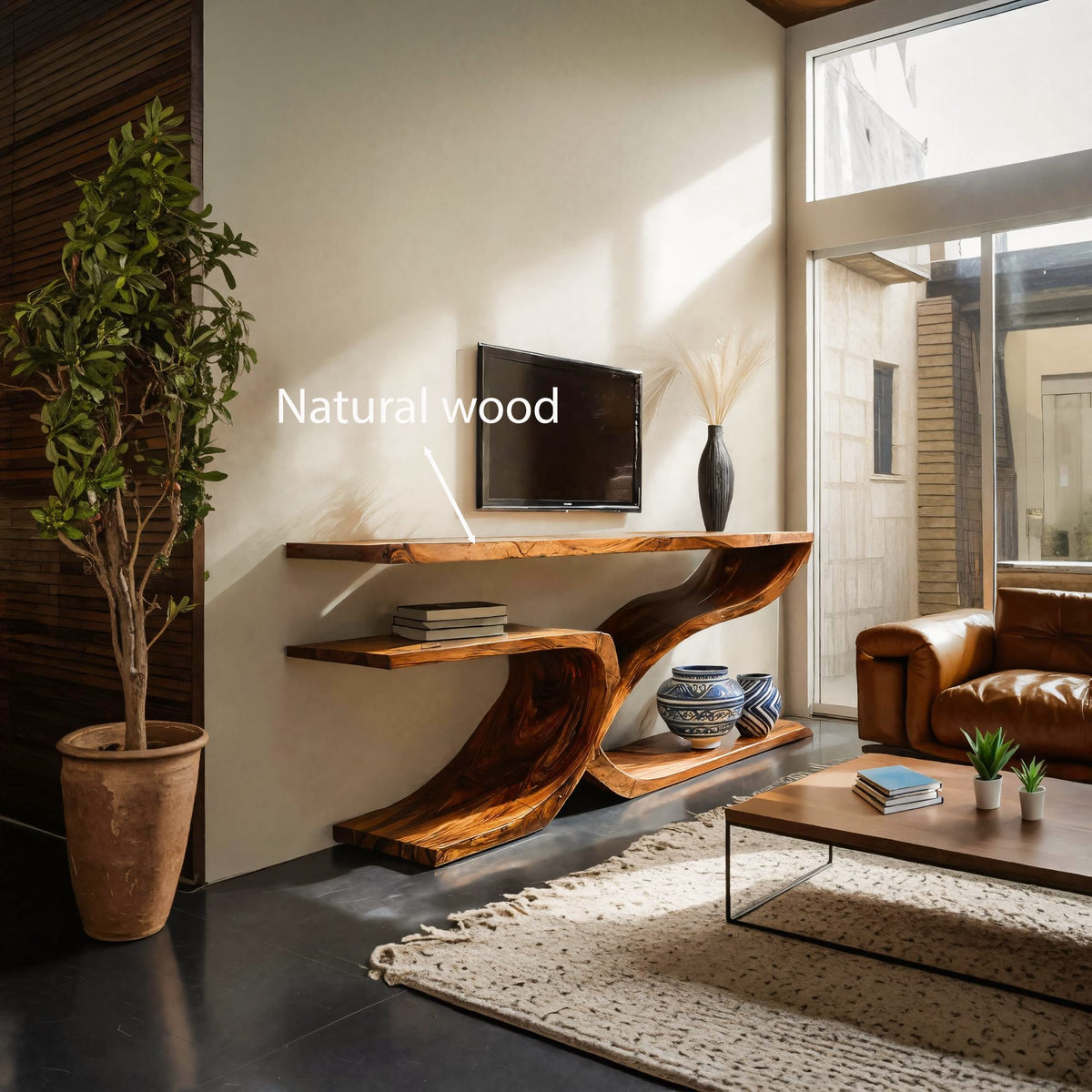 Contemporary TV Stand, solid wood, built to order