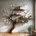 Tree Branch Bookcase Wall Mount Live Edge Shelf Decor Home, solid wood, built to order