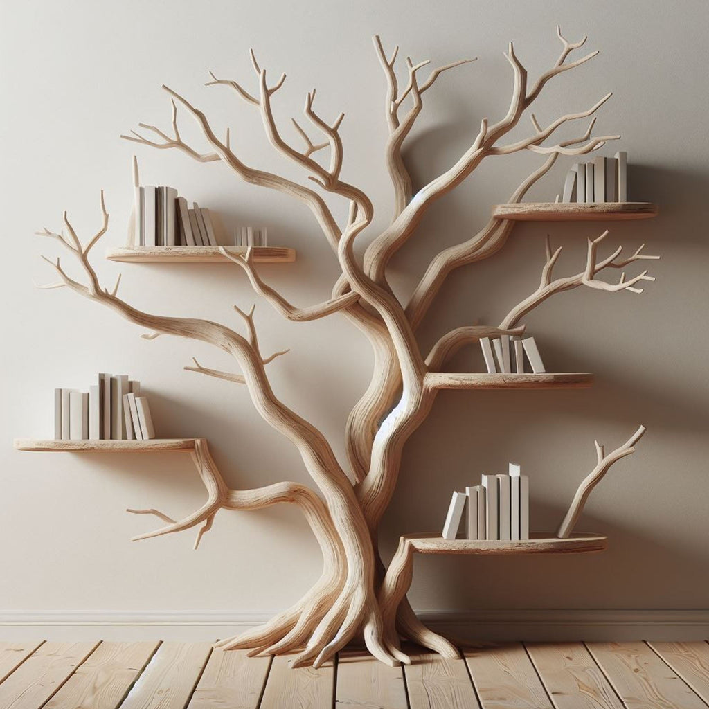 Handcrafted Tree Branch Shelf Driftwood, solid wood, built to order