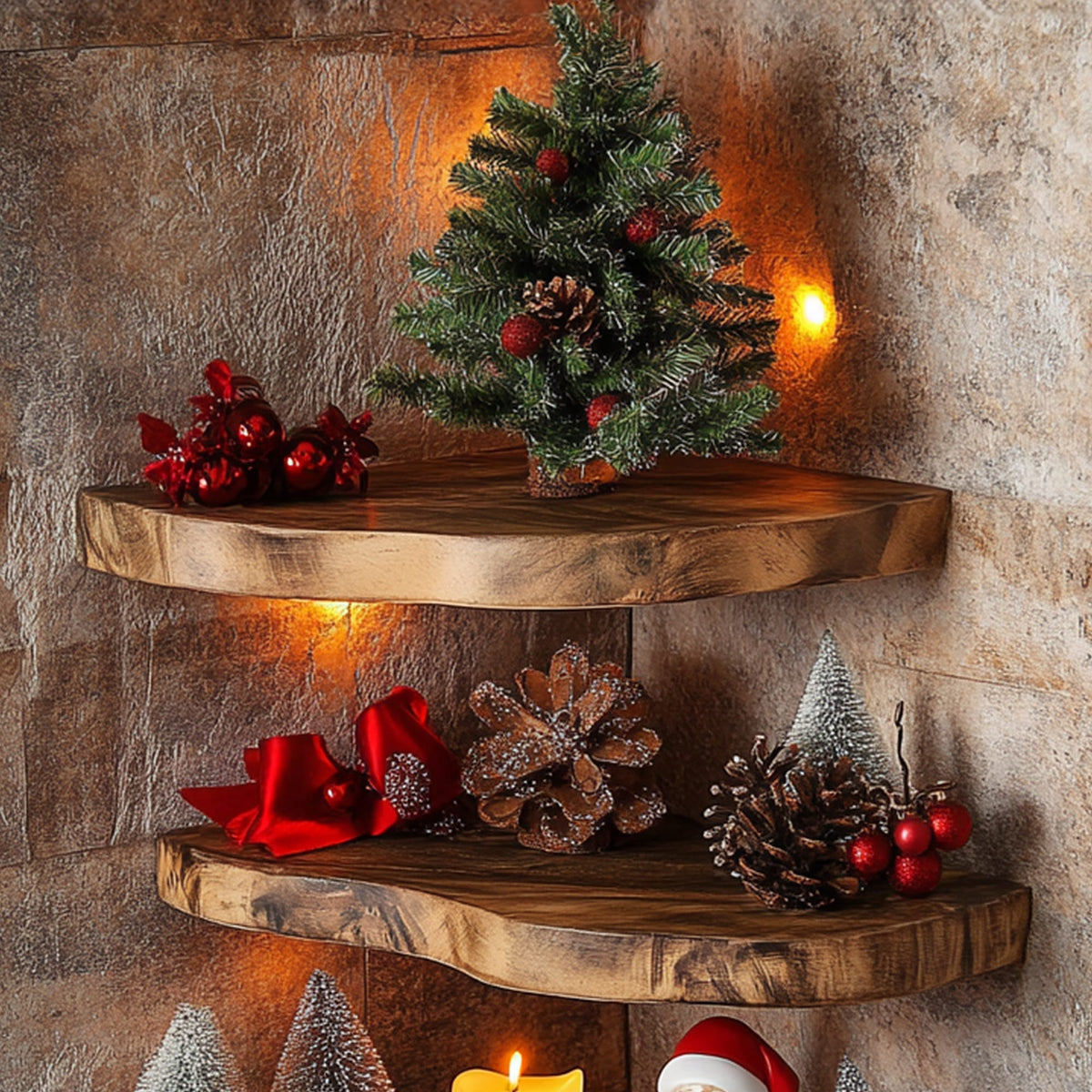 Floating Corner Shelf Walnut Floating Shelf Decor, solid wood, built to order