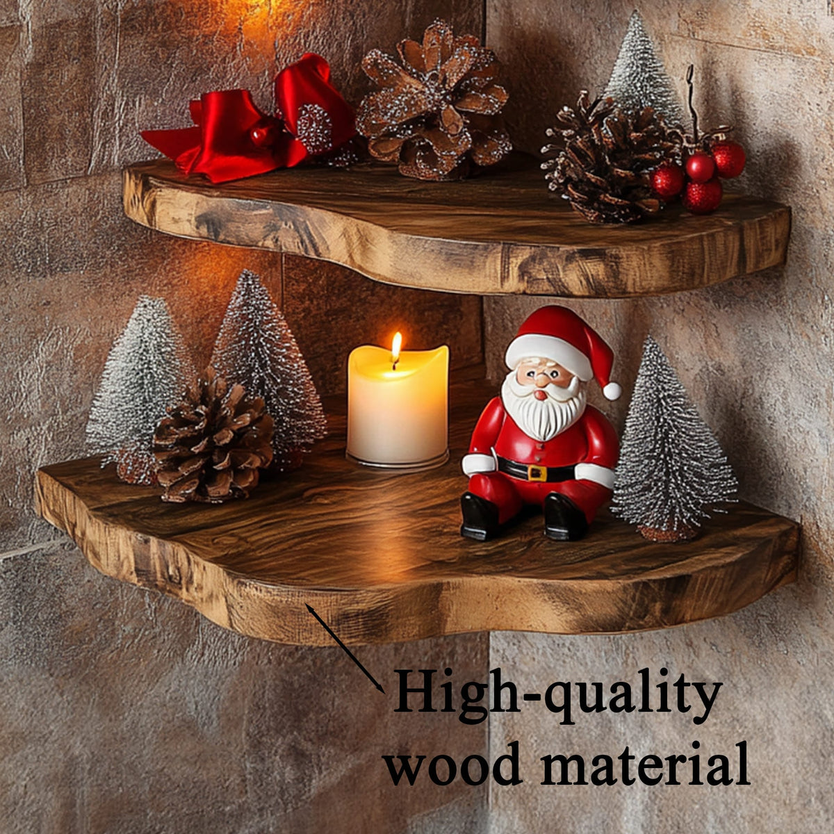 Floating Corner Shelf Walnut Floating Shelf Decor, solid wood, built to order