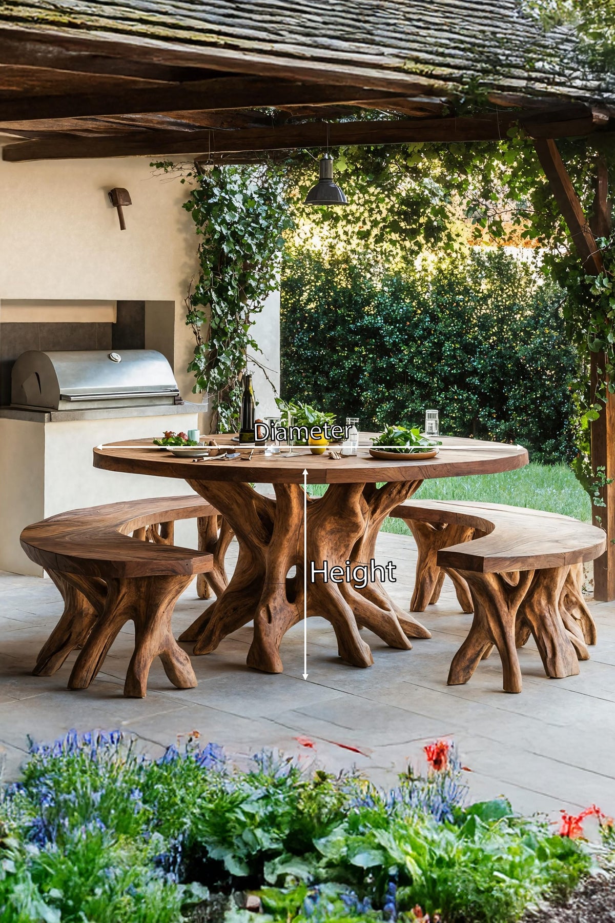 Solid Kitchen Live Edge Dining Table