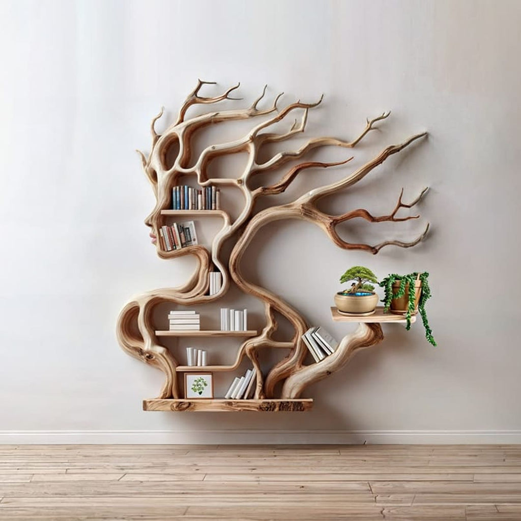 Tree Branch Shelf Wall Mount Book Shelf, solid wood, built to order