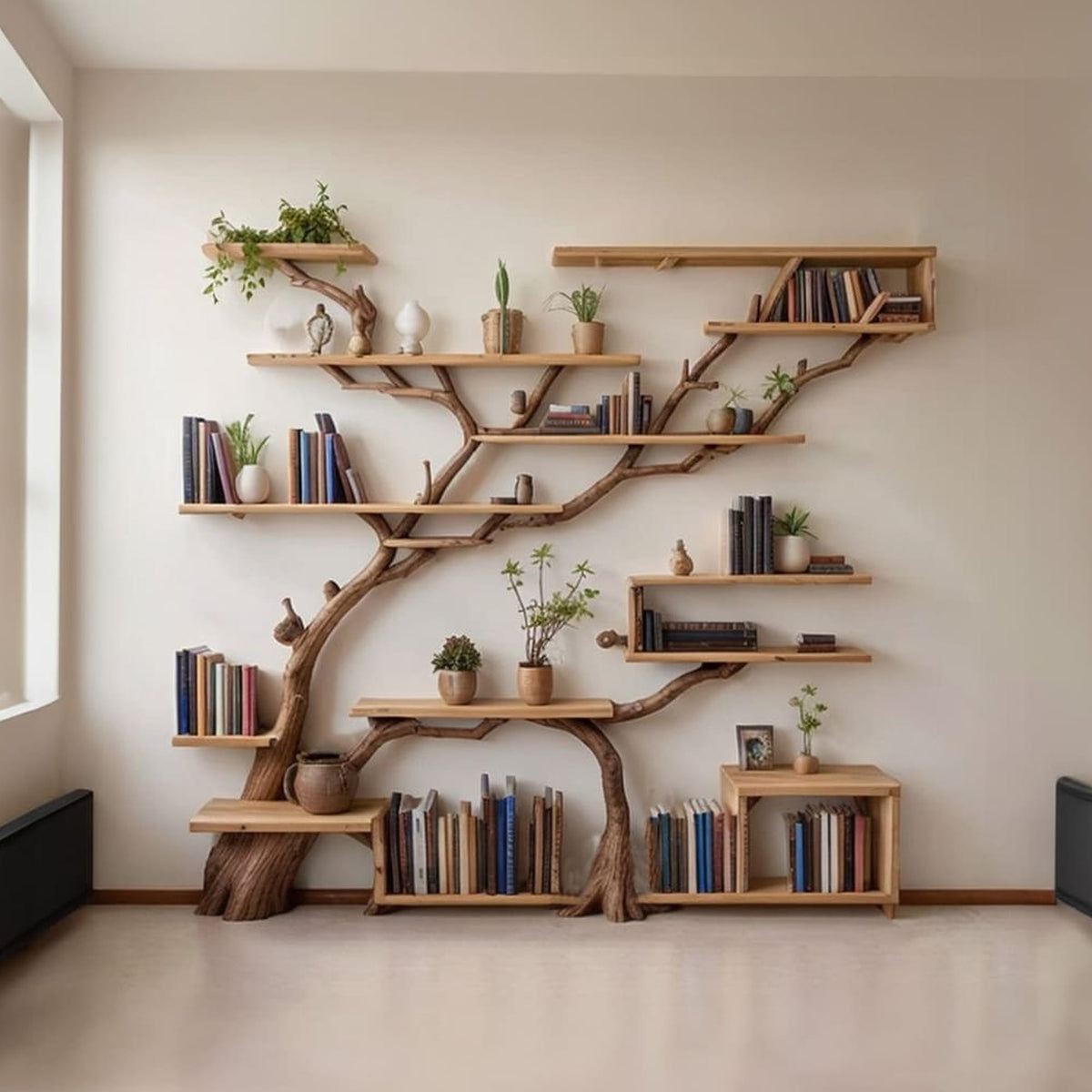 Modern Driftwood Bookshelf